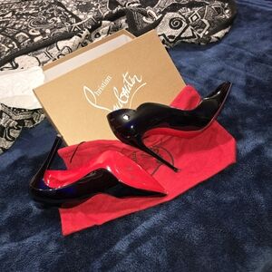 Christian Louboutin Glossy Black Heels with Red Soles